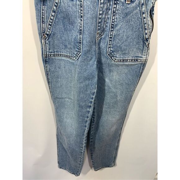 Old Navy Women's Adjustable Strap Side Zip Denim Overalls Blue Size 2 - Picture 5 of 9